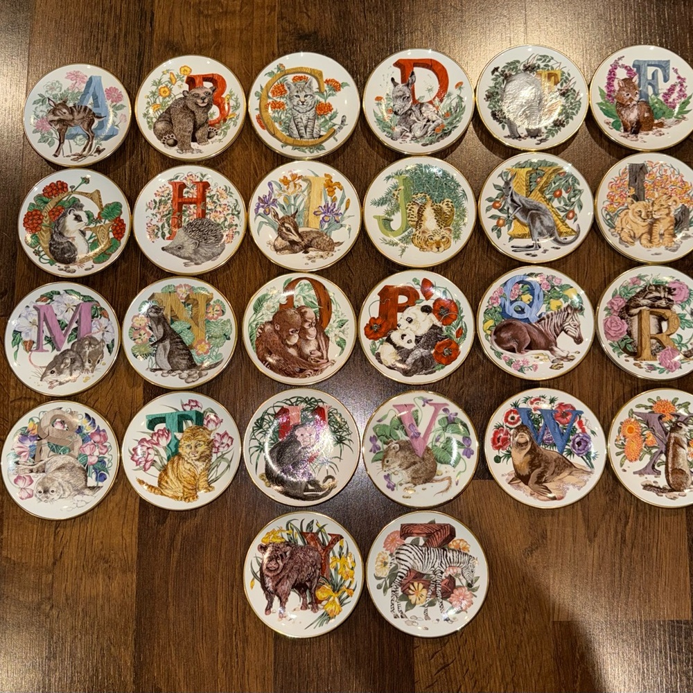 Alphabet Animal Ceramic Coasters - Assorted Colors